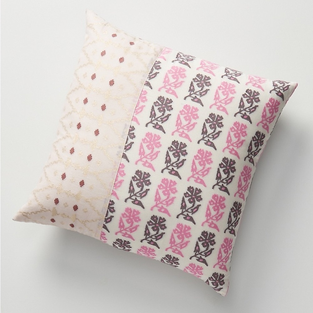 Jamdani Collection. 2 Square cushion with an ornate, pattern-driven design.